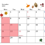 11月の休日カレンダー