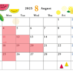 8月の定休日のお知らせ