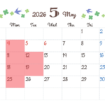 5月の定休日のお知らせ